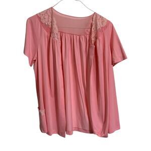 Vintage pink lace nightshirt top nightie plus size
